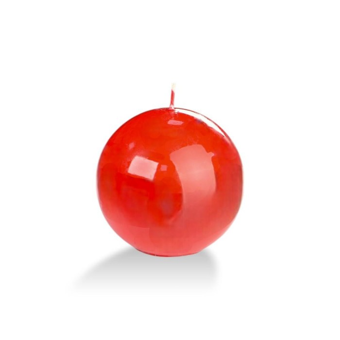 CANDELA SFERA D7.5 ROSSO LACCATO